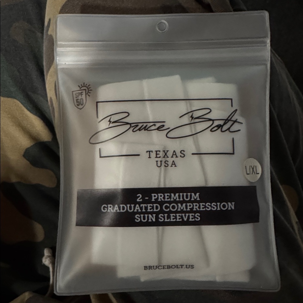 Bruce Bolt White Compression Sun Sleeves